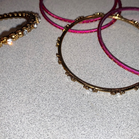 25 Gorgeous Pink and Gold Stone and Chain Embellished Bracelets Bali Style - Picture 8 of 9